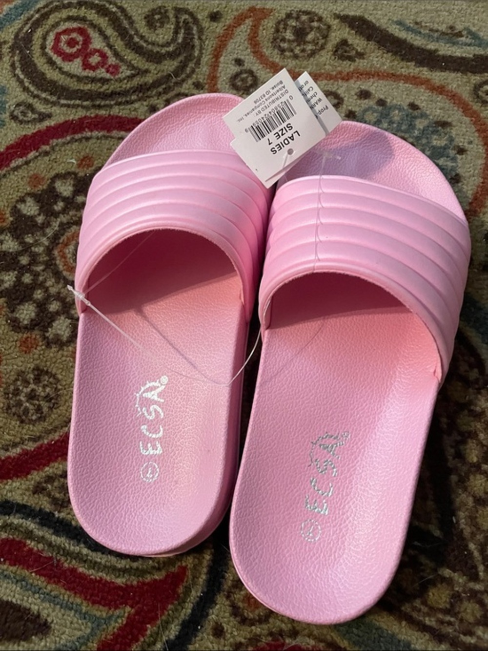 Women's Pink Slide Sandals - Cushioned Slip-On Comfort
